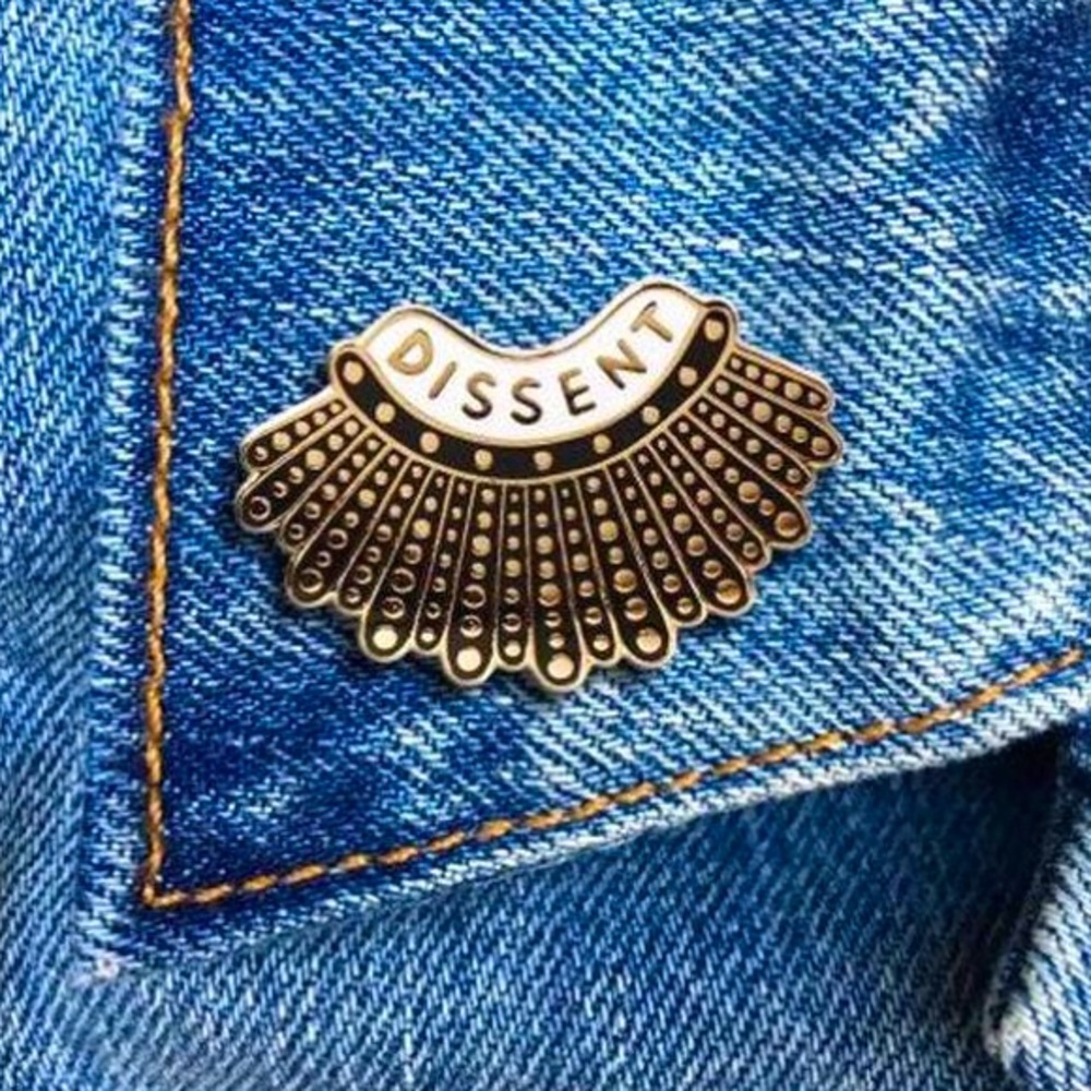 Ruth Bader Ginsburg “Dissent” Lapel Pin RBG WOMENS‎ RIGHTS ACTIVIST